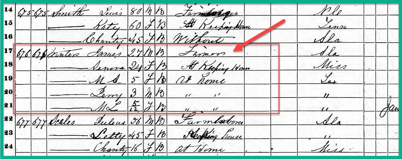 1870 Census, Washington, Texas